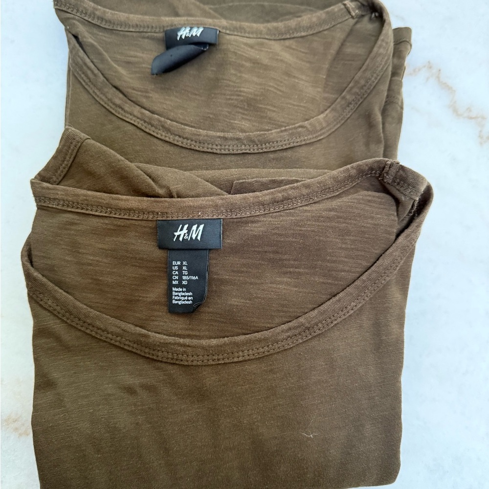H&M Olive Brown Tees